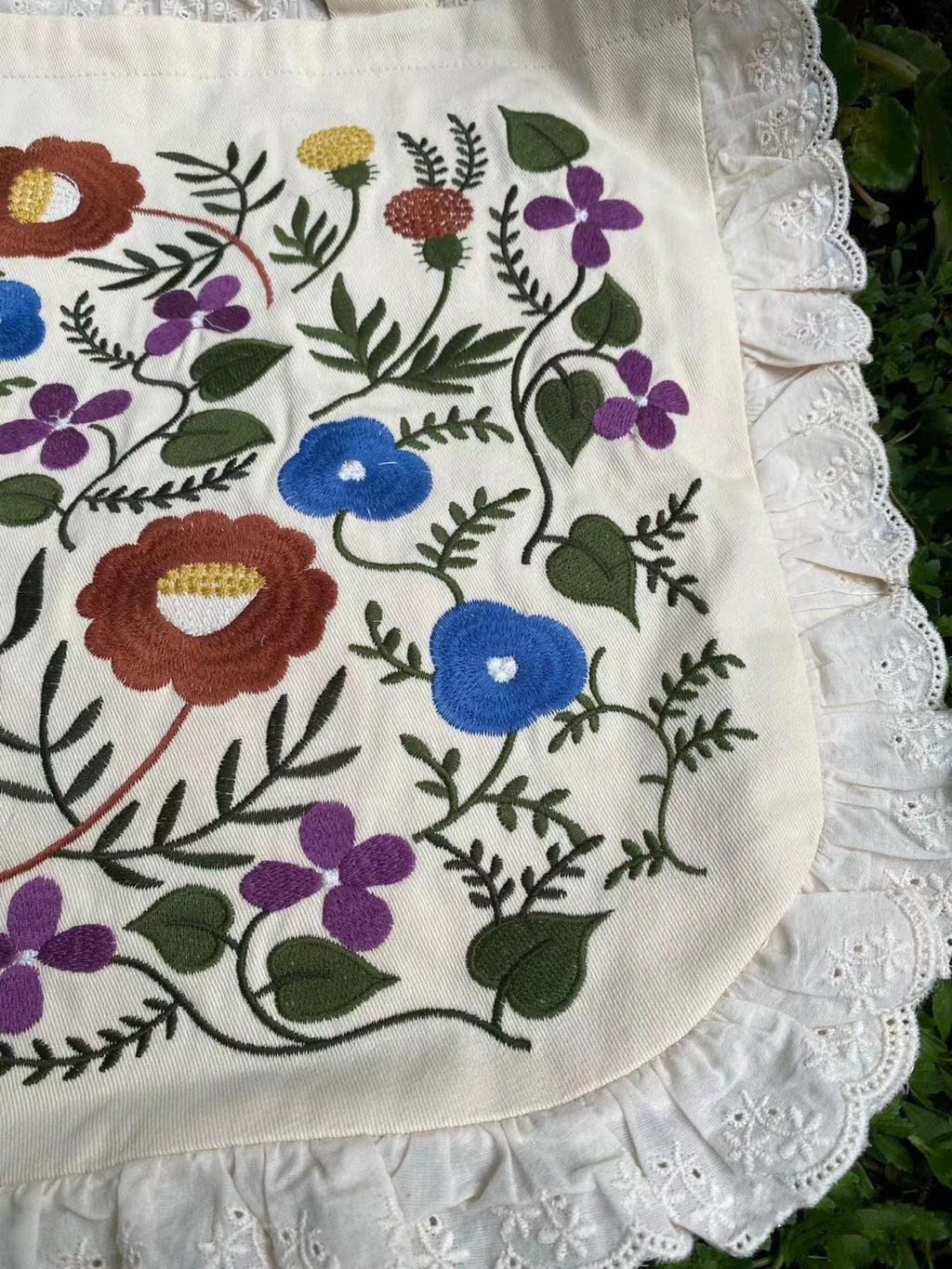 Cotton Floral Embroidered Bag