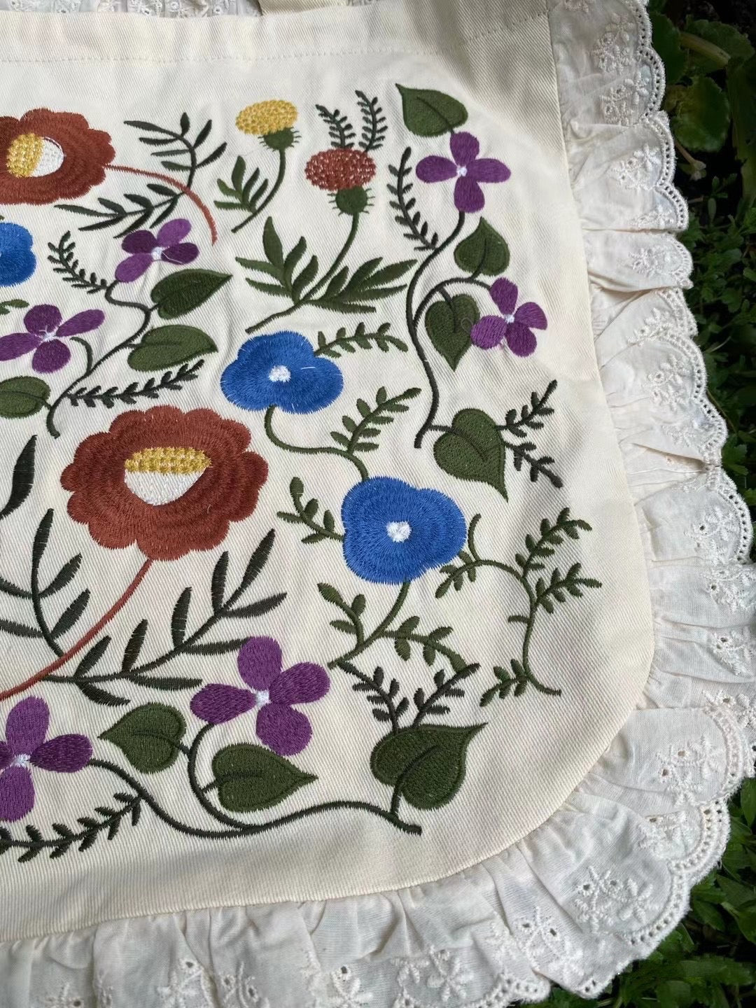 Cotton Floral Embroidered Bag