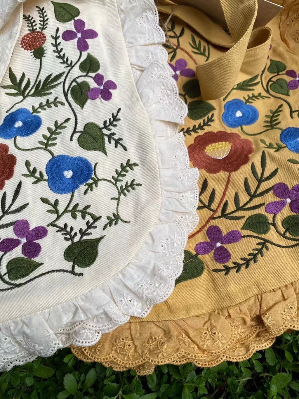 Cotton Floral Embroidered Bag