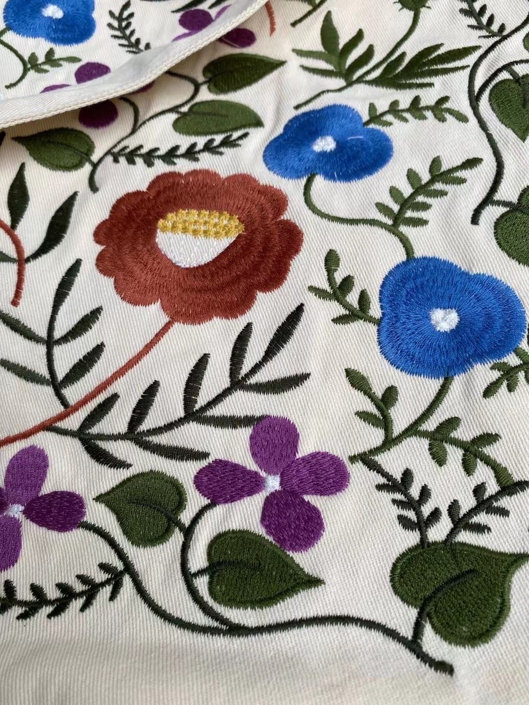 Cotton Floral Embroidered Bag