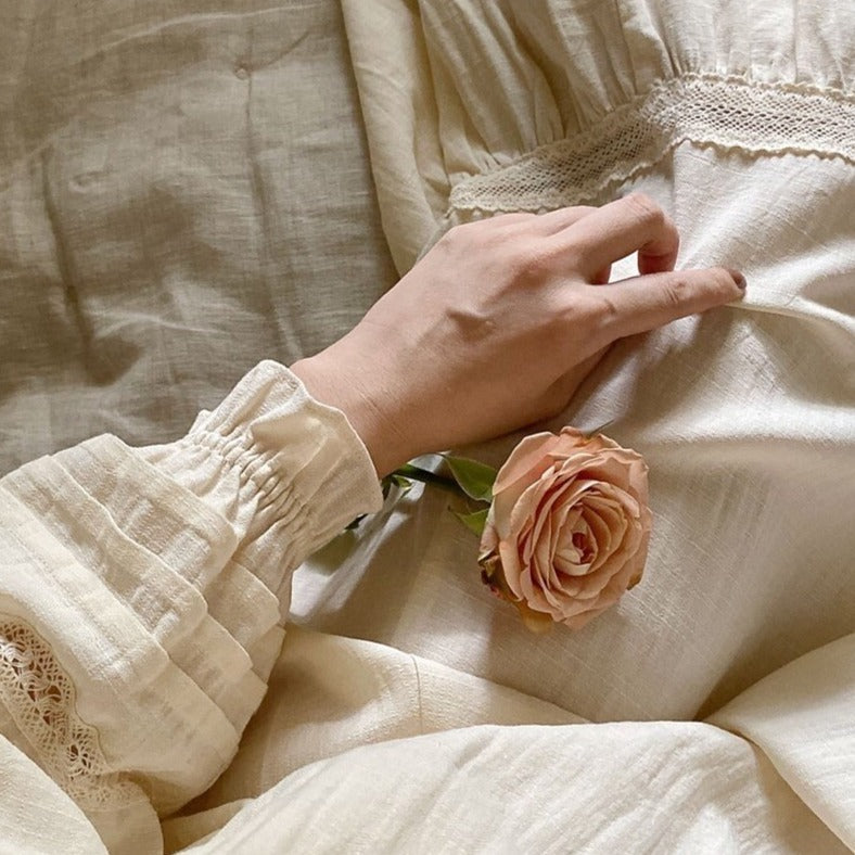 Retro Style Royal Cotton Sleep Gown