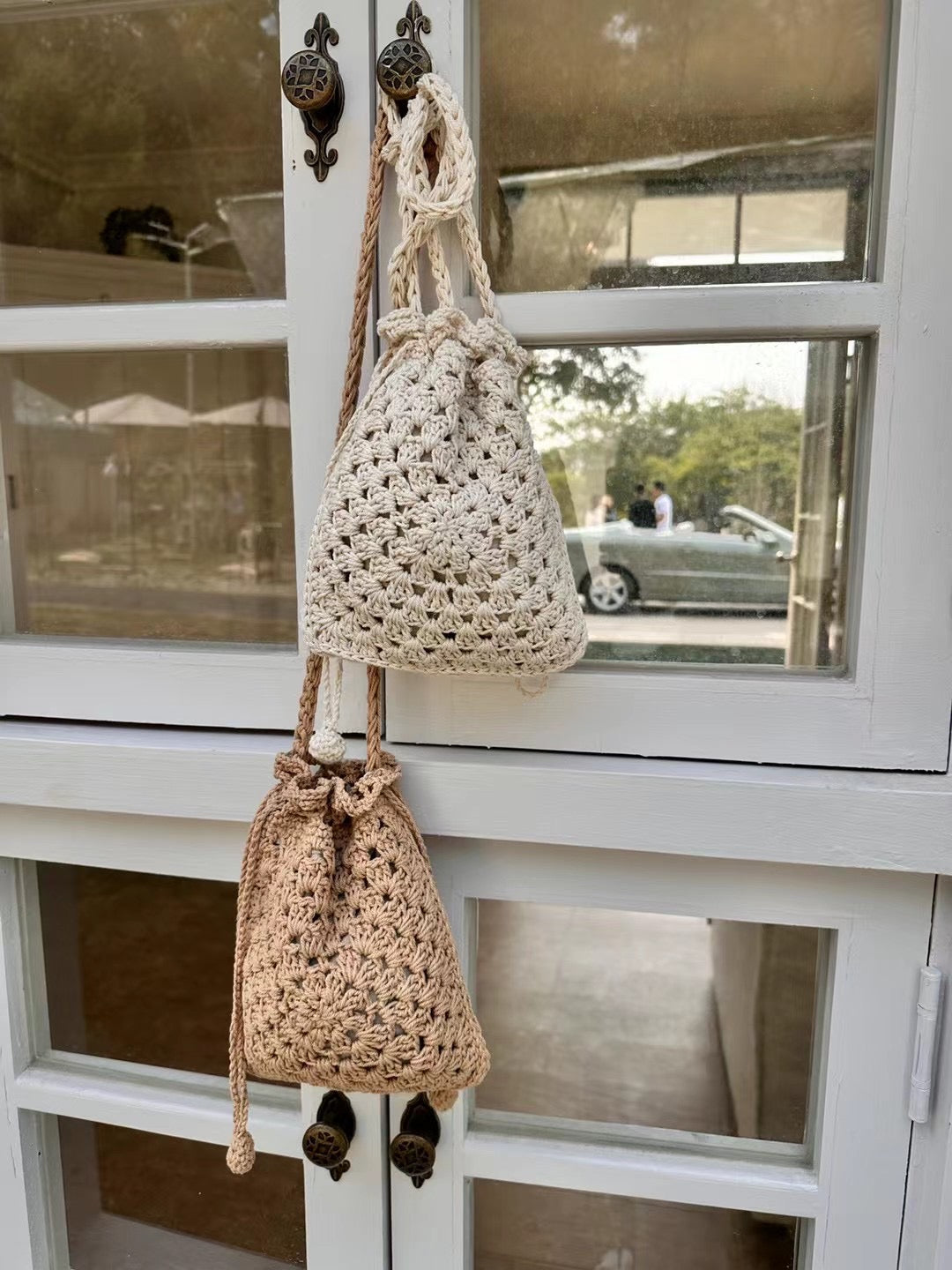 Cute Crocheted Drawstring Bag