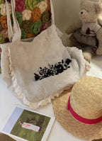 Naturecore Embroidered Linen Tote Bag