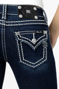 Loose Saddle Stitch Border Bootcut Jeans