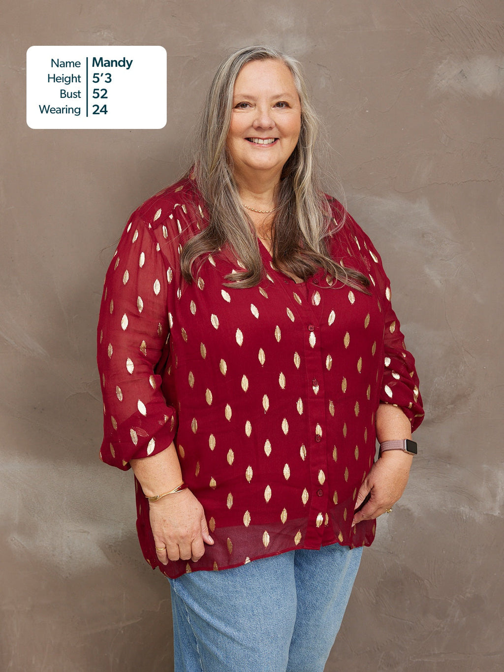 Jamila Lurex Shirt - Burgundy and Gold
