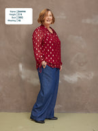 Jamila Lurex Shirt - Burgundy and Gold
