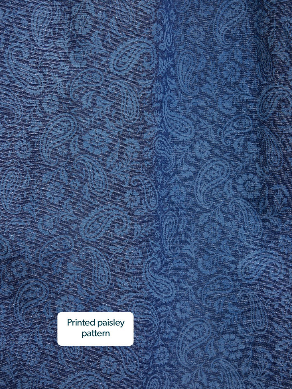 Jessica V-Neck Denim Dress - Printed Paisley