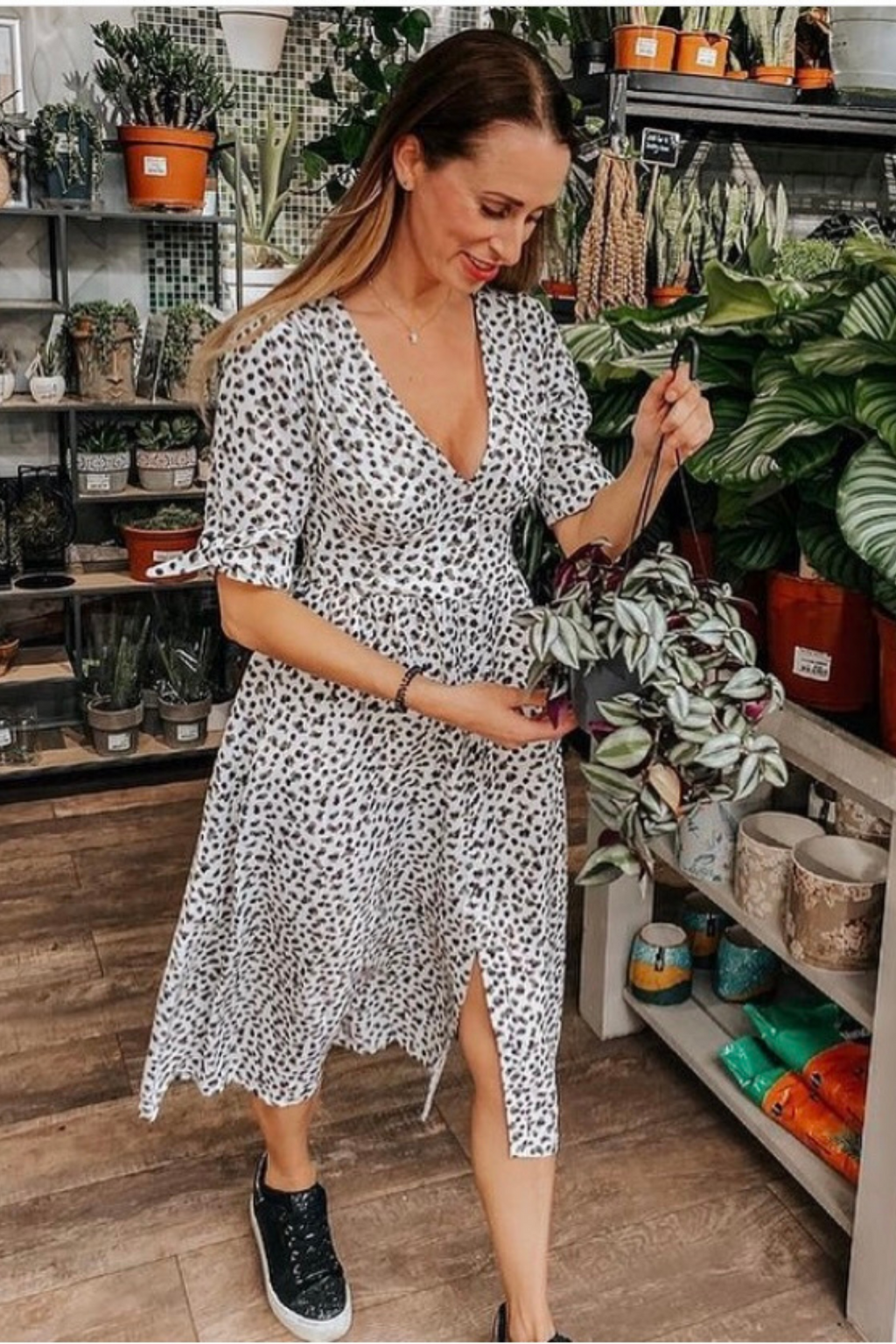 Jo - Midi Button Front Dress - Multi