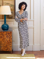 Joanna Bias Cut Dress - Monochrome Floral