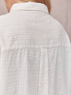Kari Broderie Short Sleeve Shirt - White