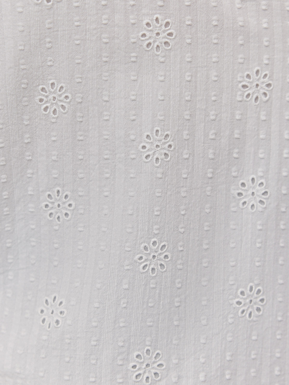 Kari Broderie Short Sleeve Shirt - White