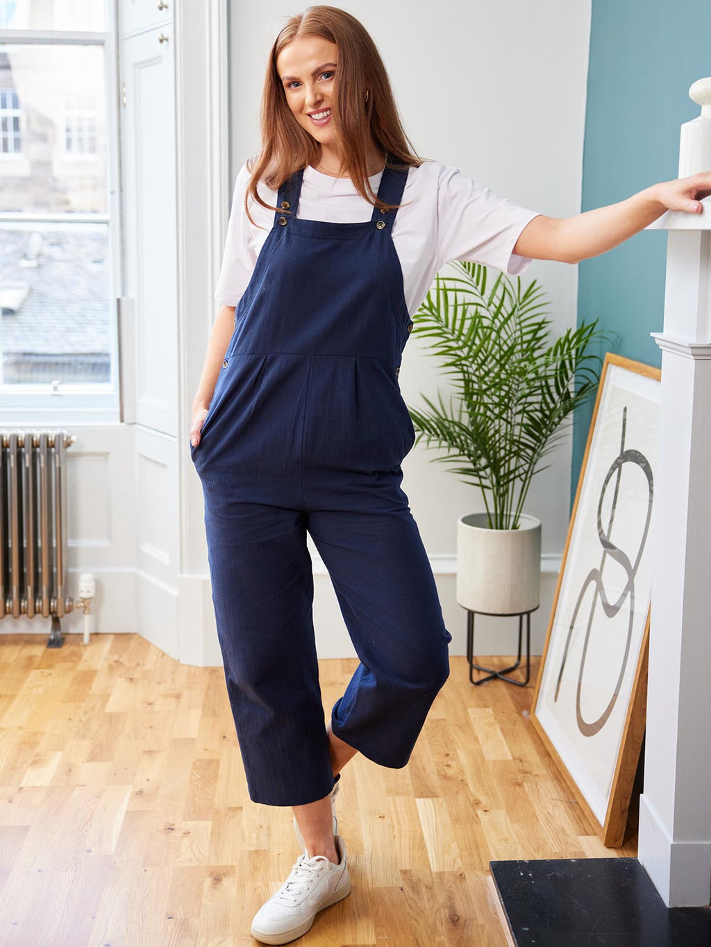 Kathleen - Relaxed Dungaree - Navy