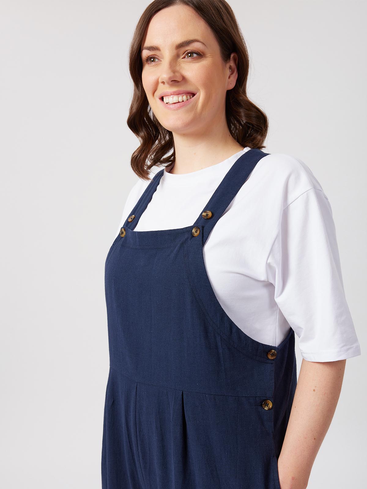 Kathleen - Relaxed Dungaree - Navy