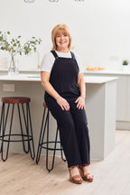 Kathleen - Relaxed Dungaree - Black