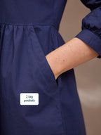 Katrina Cotton Shirt Dress - Navy
