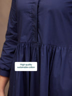Katrina Cotton Shirt Dress - Navy