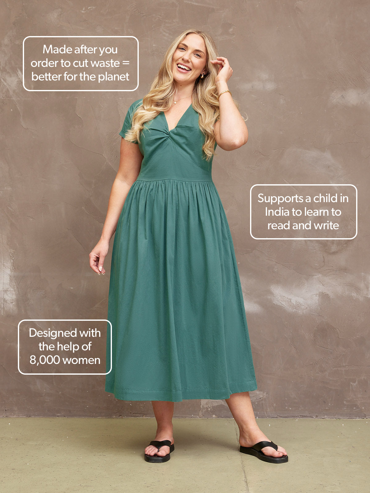 Claudia Green Knot Dress