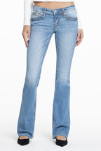 Cleo Stitched Low Rise Bootcut Jeans
