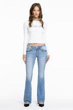 Cleo Stitched Low Rise Bootcut Jeans