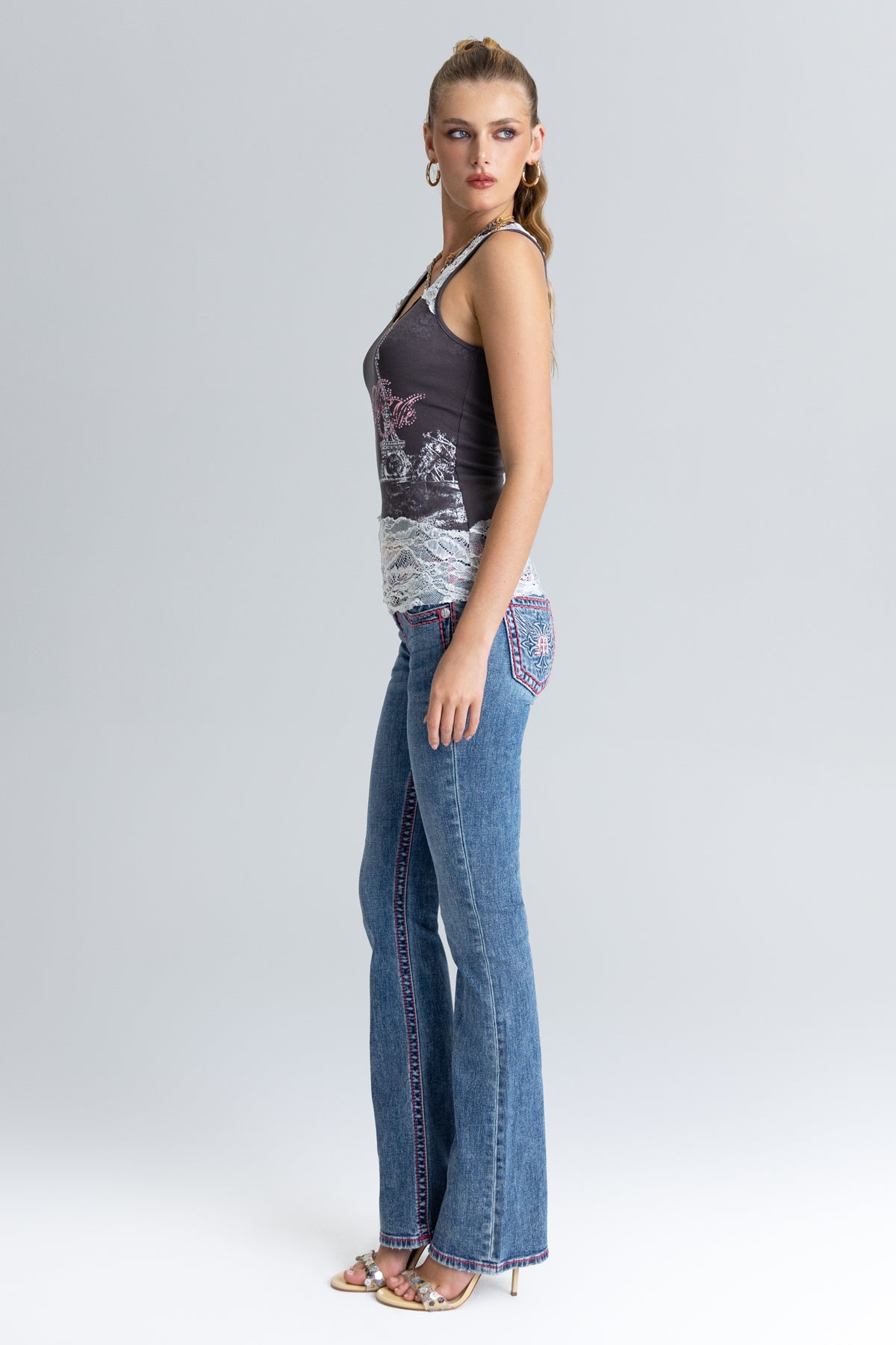 Axle Stitched Bootcut Jeans