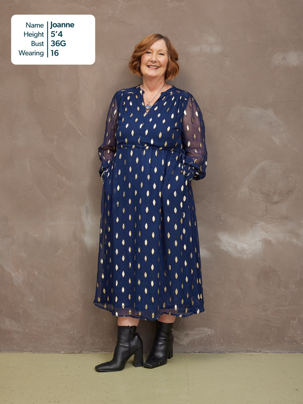 Libby Lurex Dress - Navy and Gold