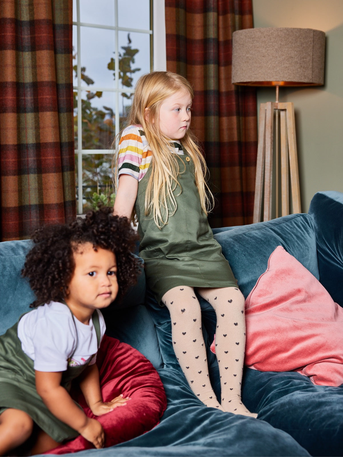 Lilah - Kids Pinafore Dress - Olive