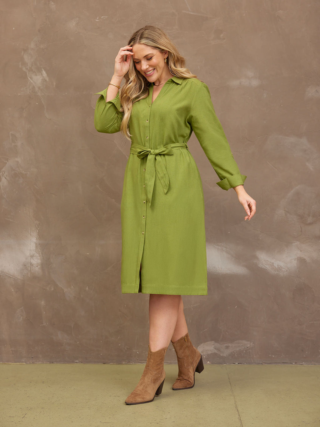 Lily Linen Blend Shirt Dress