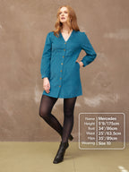 Liv - Cord Mini Dress - Teal