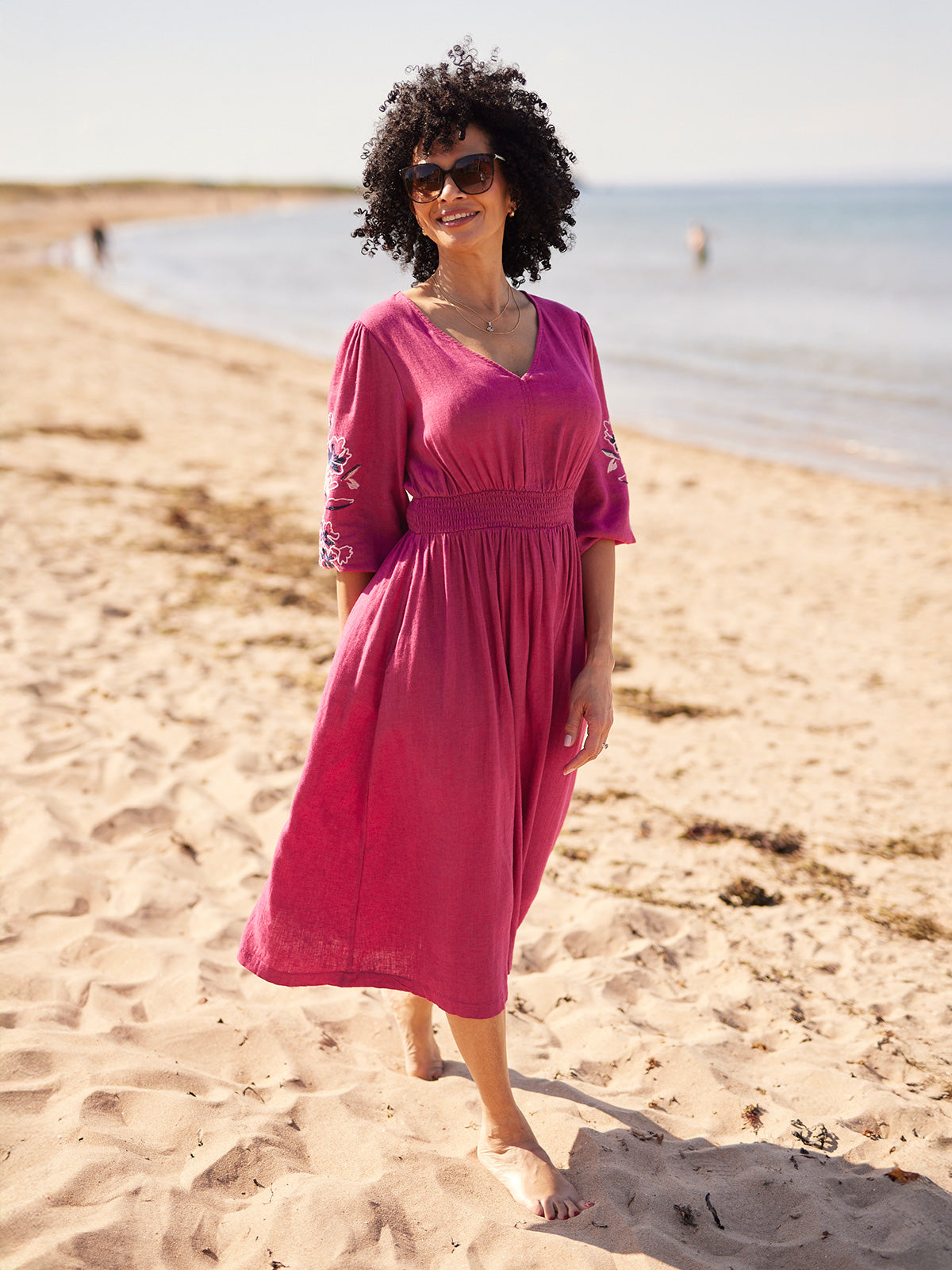 Lizzy Pink Embroidered Dress
