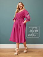 Lizzy Pink Embroidered Dress