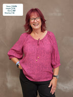 Lottie Top - Pink Abstract Dot Print