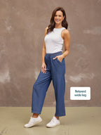 Lynn Drawcord Waist Trouser - Denim
