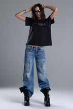 Cloud Acid Wash Utility Jeans