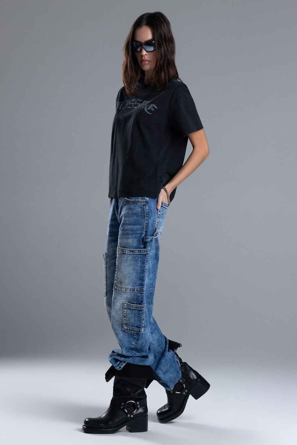 Cloud Acid Wash Utility Jeans