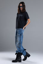 Cloud Acid Wash Utility Jeans