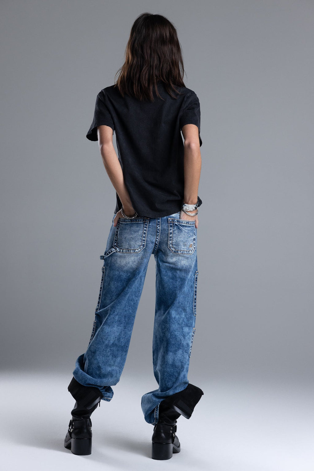 Cloud Acid Wash Utility Jeans