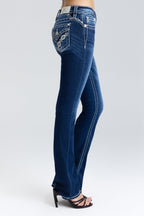 Nyah Cross Stitched Bootcut Jeans