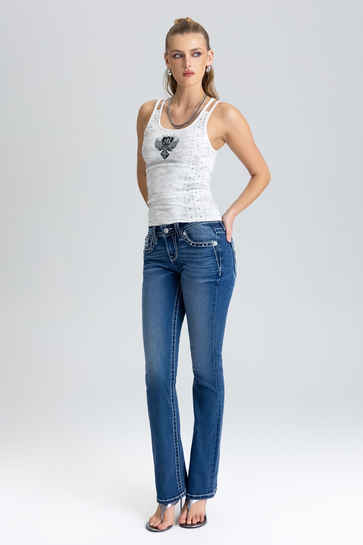 Everly Studded Bootcut Jeans
