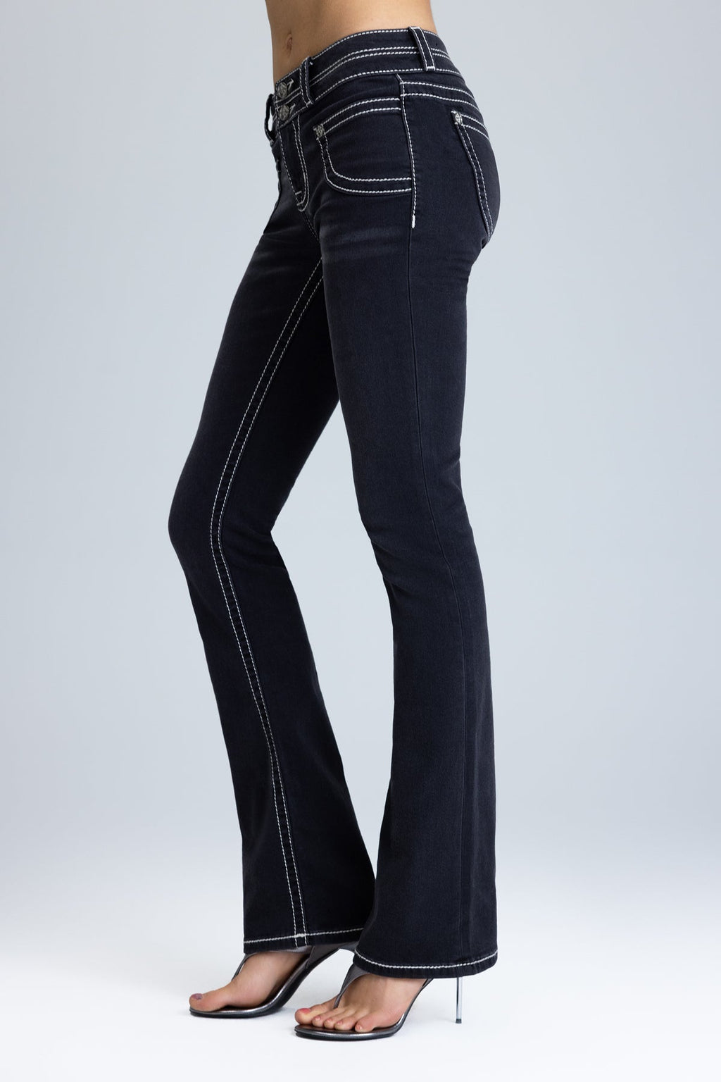 Ebony Stitched Bootcut Jeans