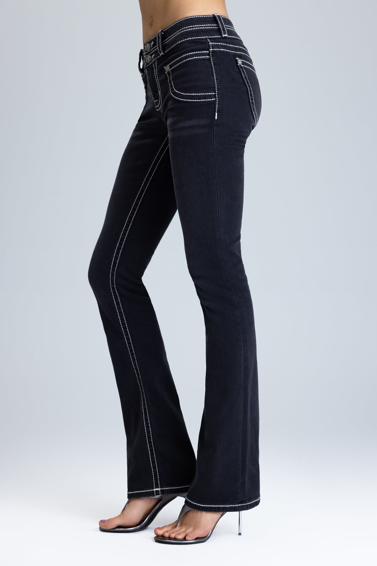 Ebony Stitched Bootcut Jeans