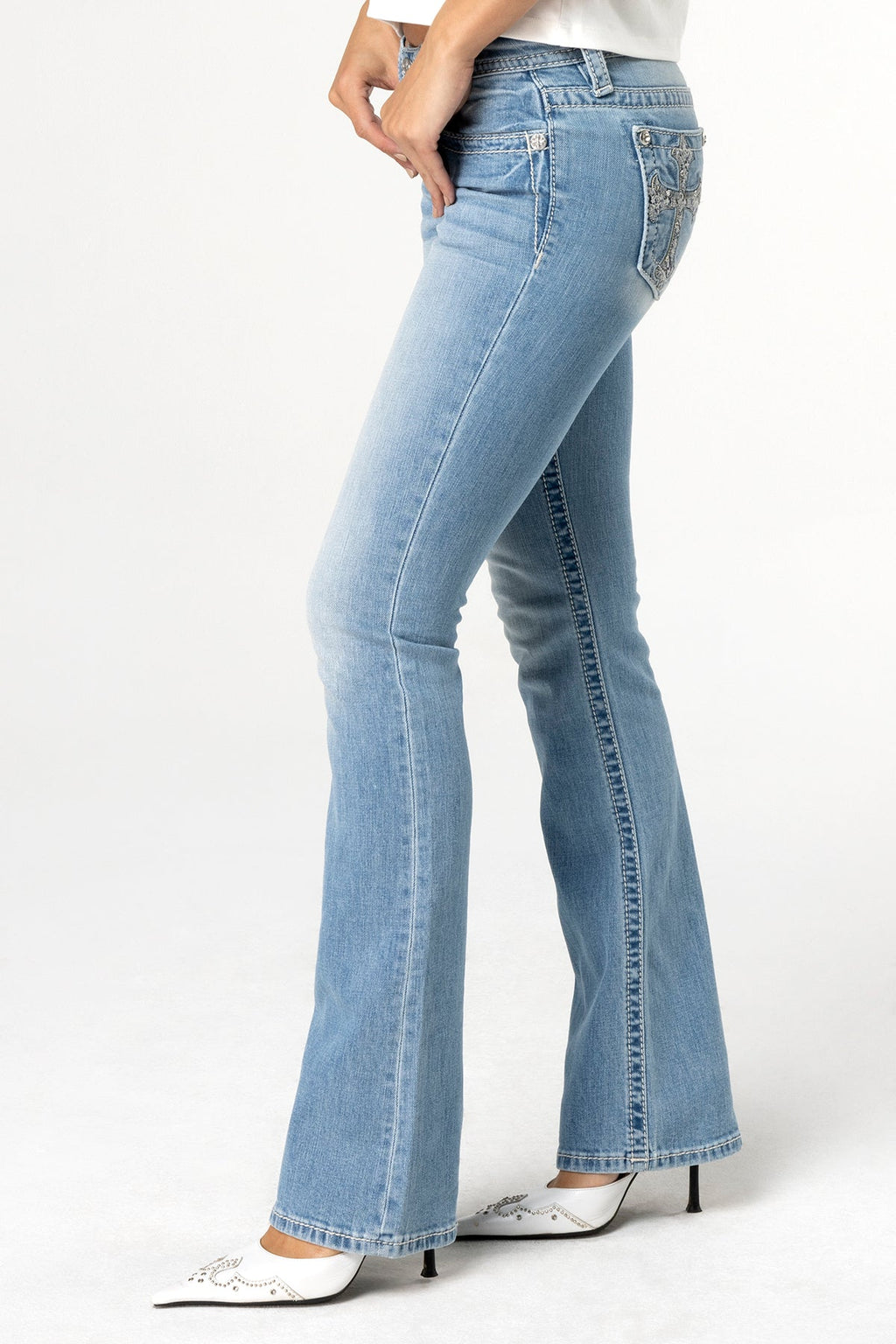 Rebel With A Cross Bootcut Jeans