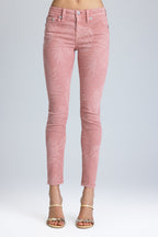 Coral Leaves Skinny Jeans