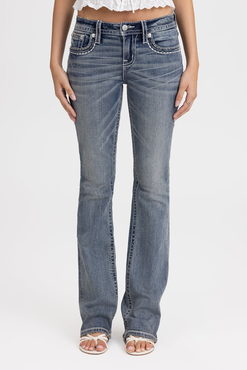 Sloane Stitched Bootcut Jeans