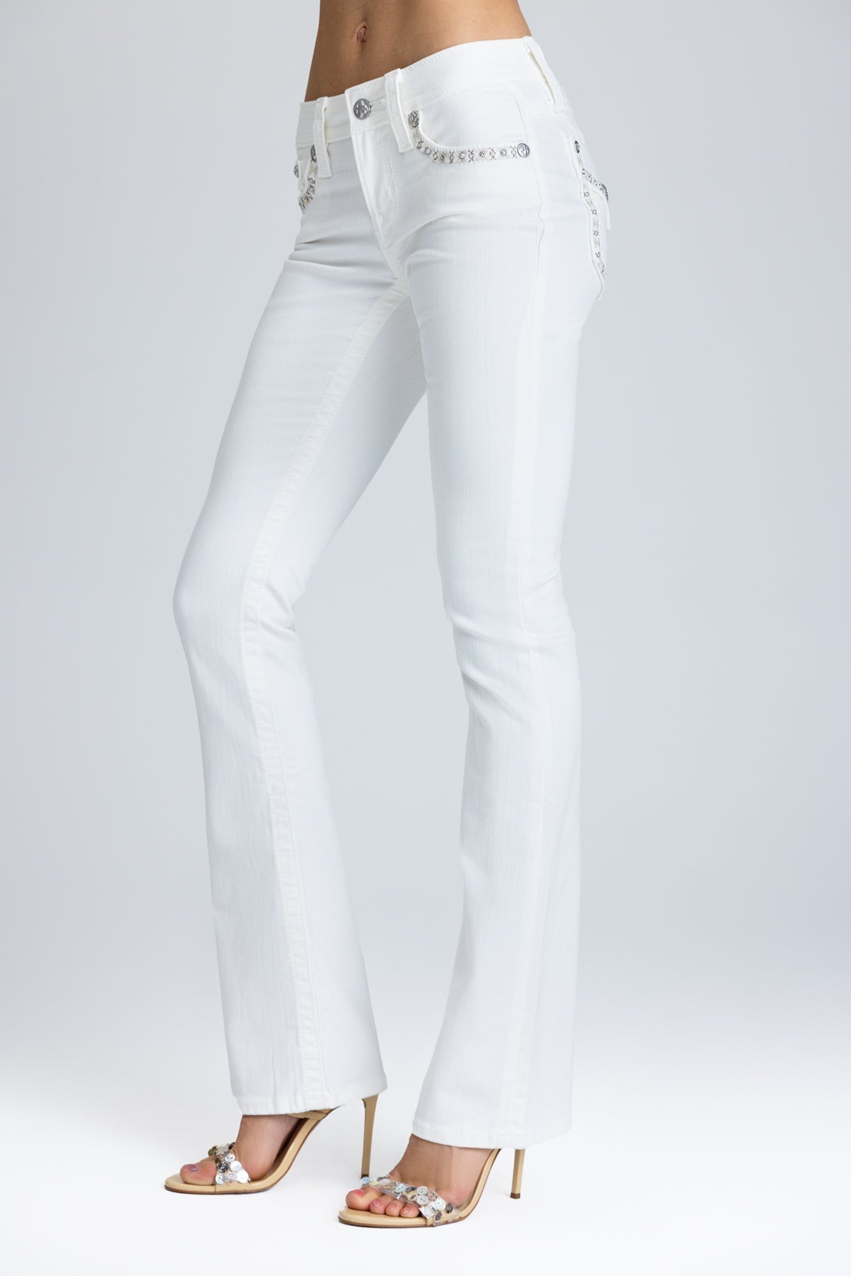 Aspen White Stitch Bootcut Jeans