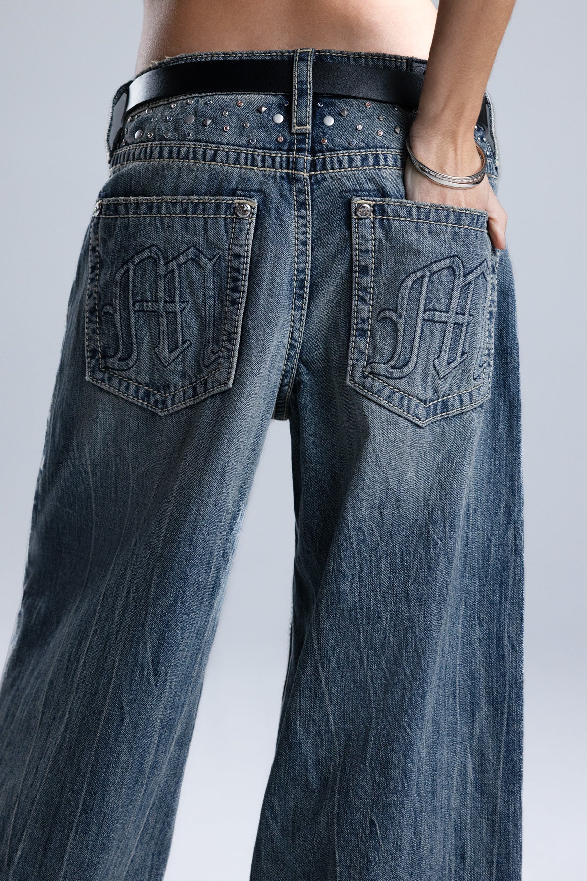 Harmony Studded Baggy Jeans