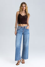 Electric Stitched Wide Leg Jeans