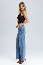 Electric Stitched Wide Leg Jeans