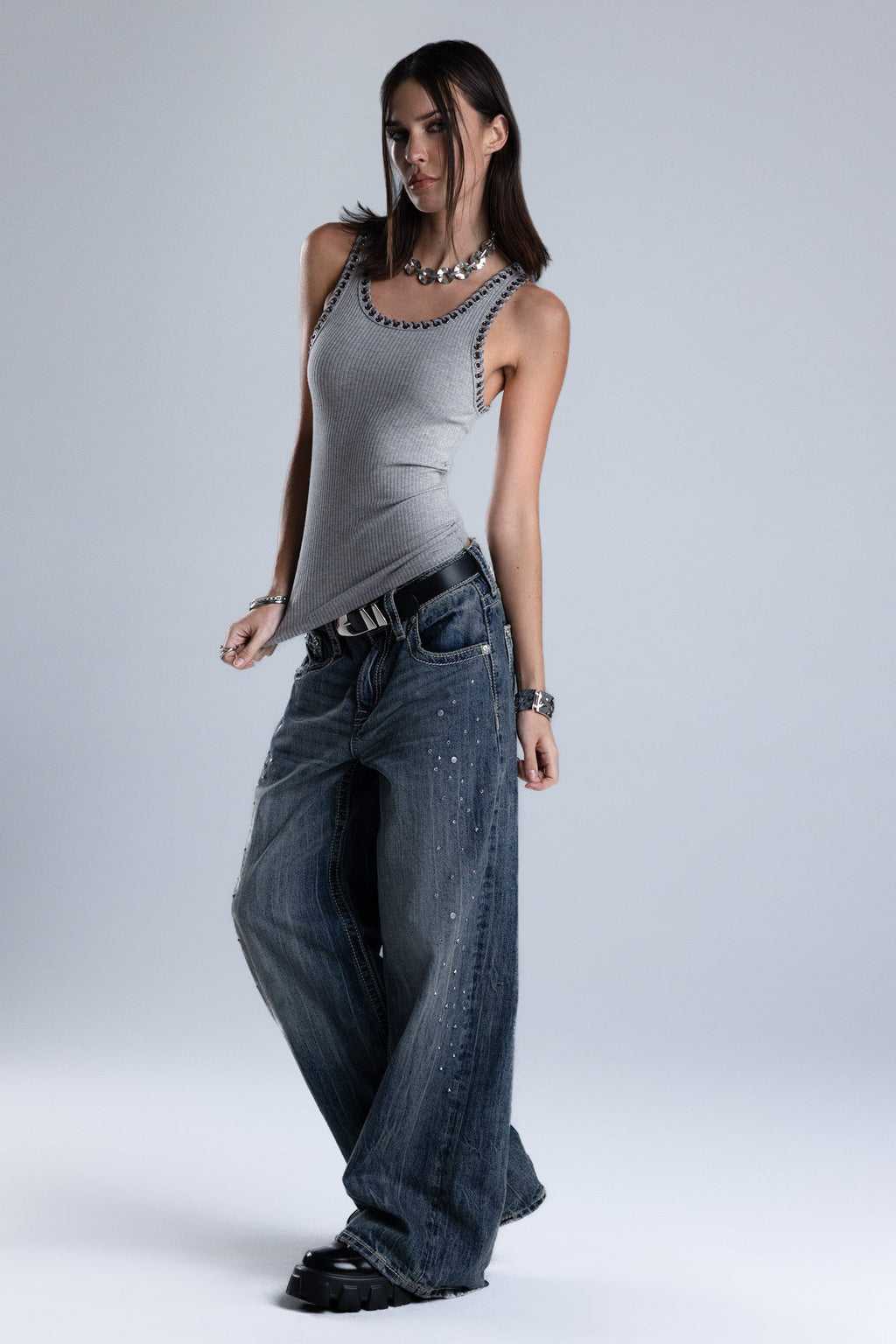 Harmony Studded Baggy Jeans