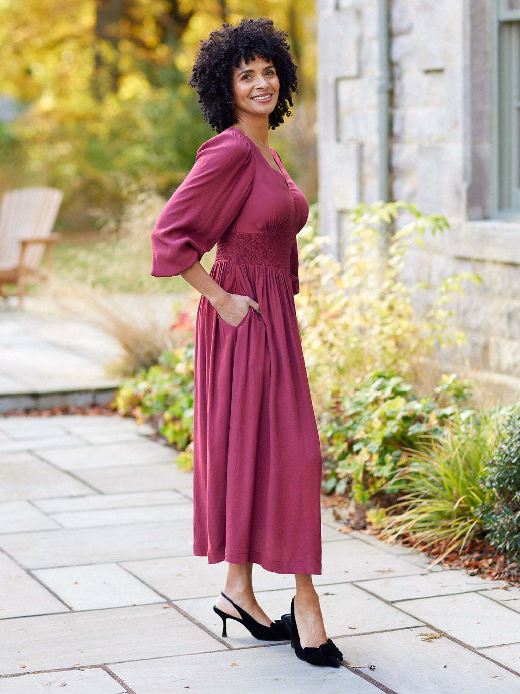 Maddie Dress - Burgundy