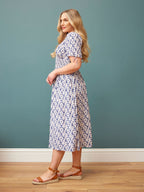 Maddie White Ditsy Print Midi Dress